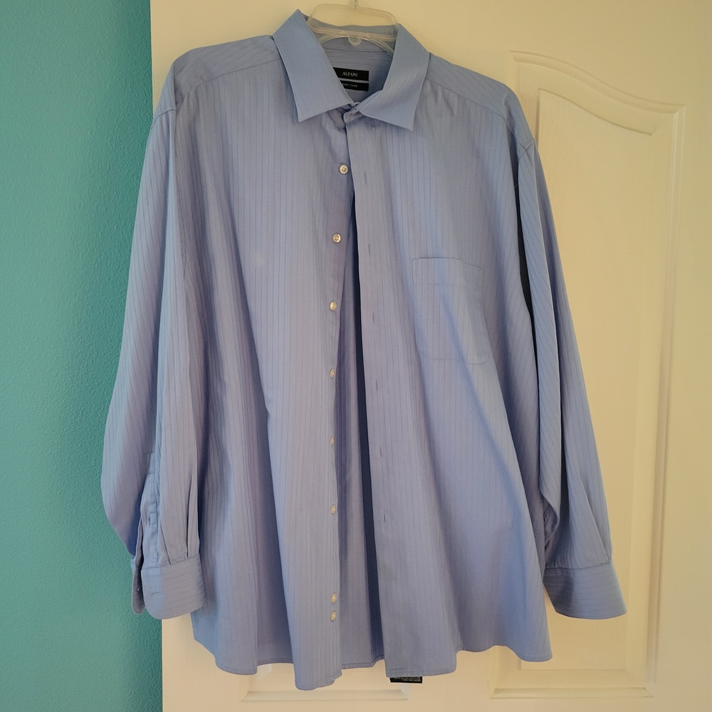 Alfani Blue Dress Shirt with Flowy Design